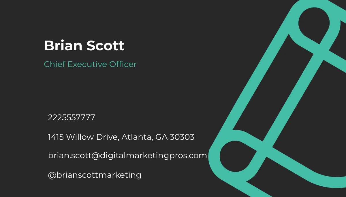 Free Simple CEO Business Card Template to Edit Online