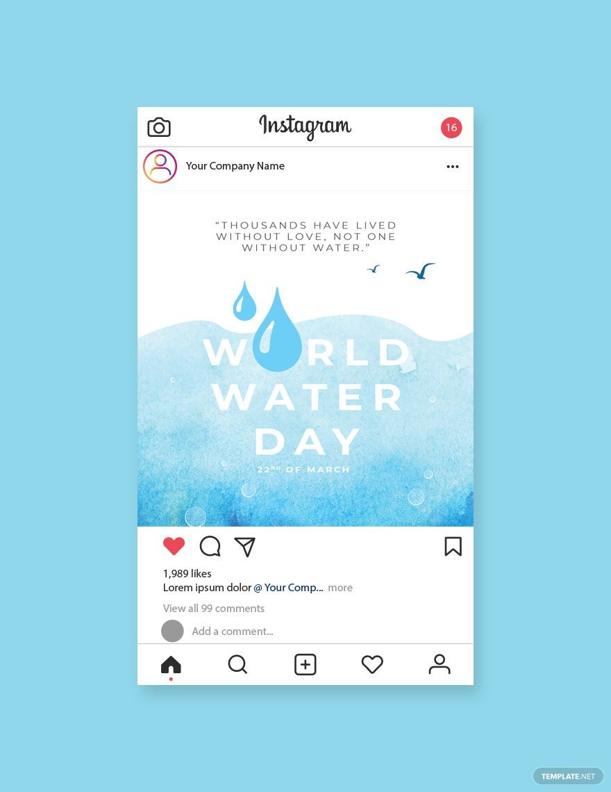 World Water Day Instagram Post Template