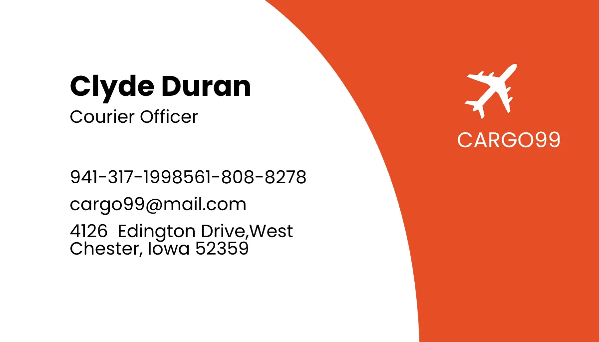 Free Transport Business Card Template to Edit Online