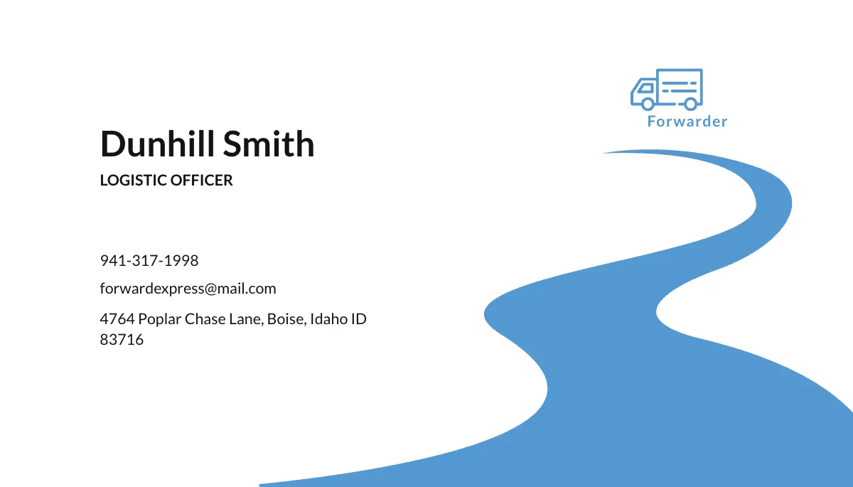 Free Transport Service Business Card Template to Edit Online