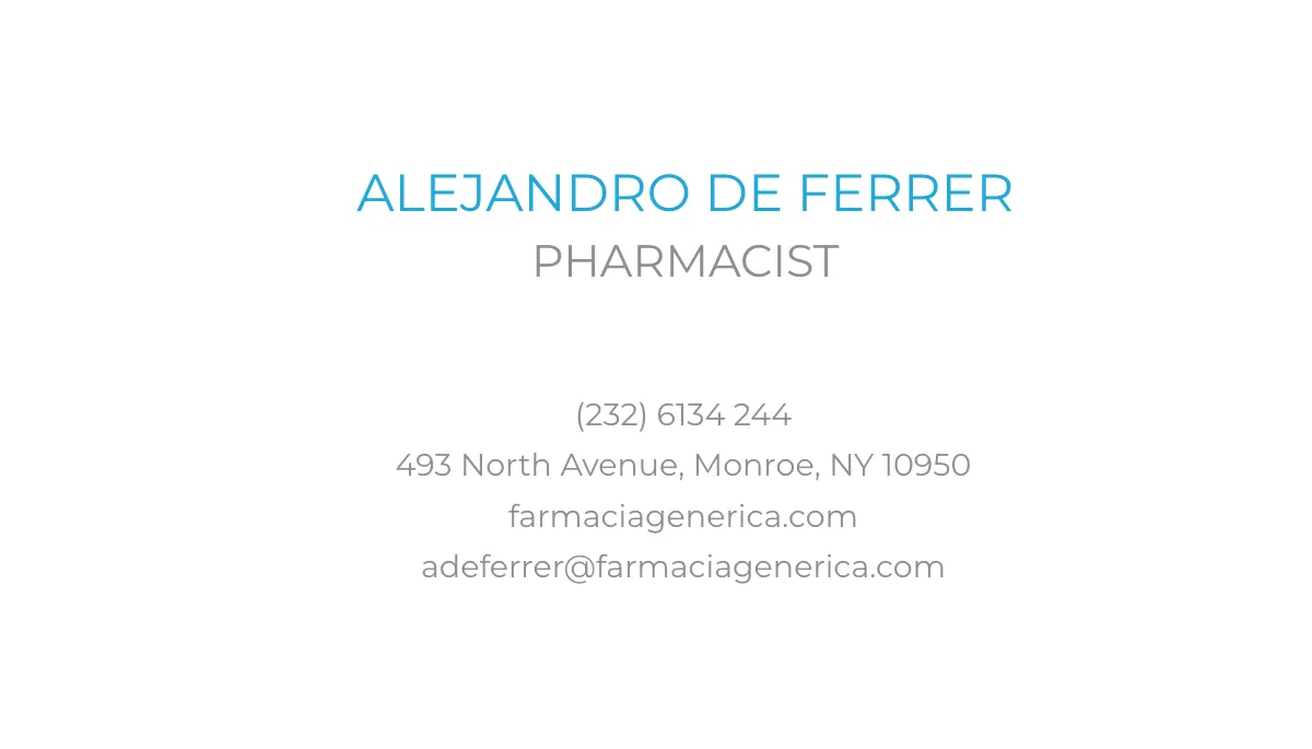 Free Pharmacist Business Card Template to Edit Online
