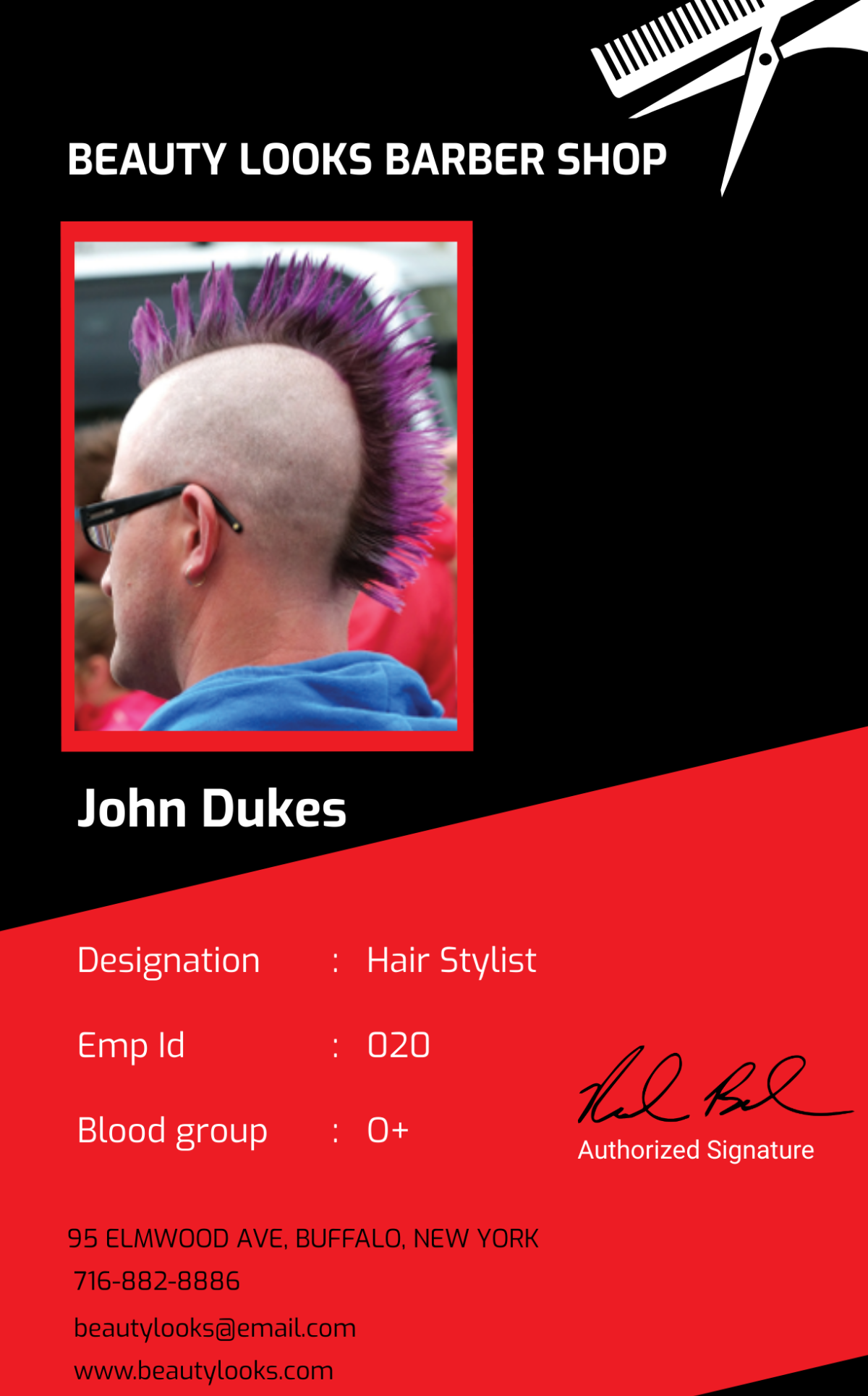 Barbershop Identity Card