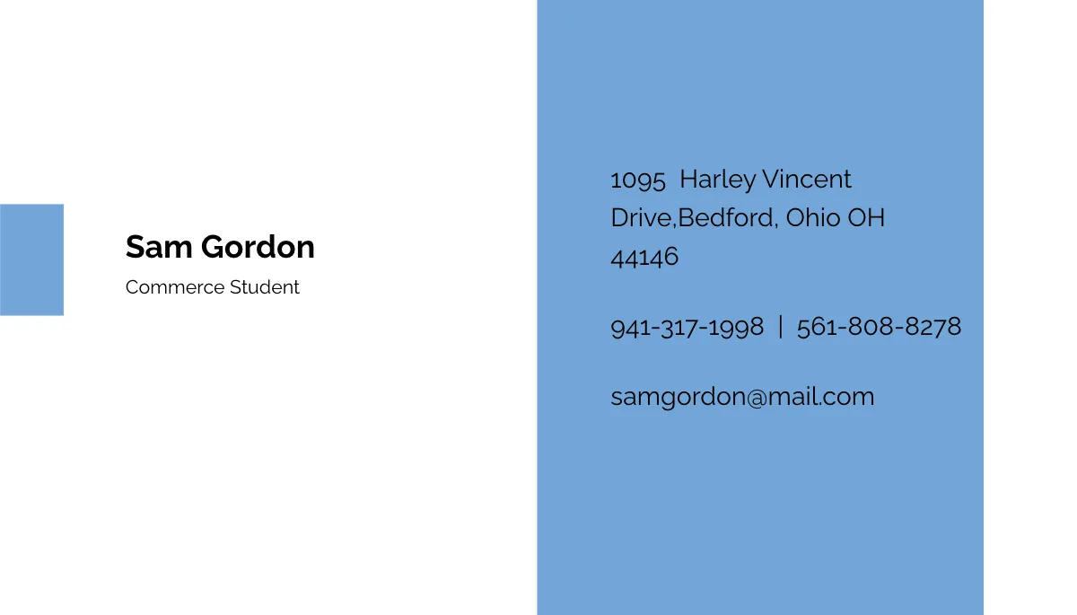 Free Graduate Student Business Card Template to Edit Online
