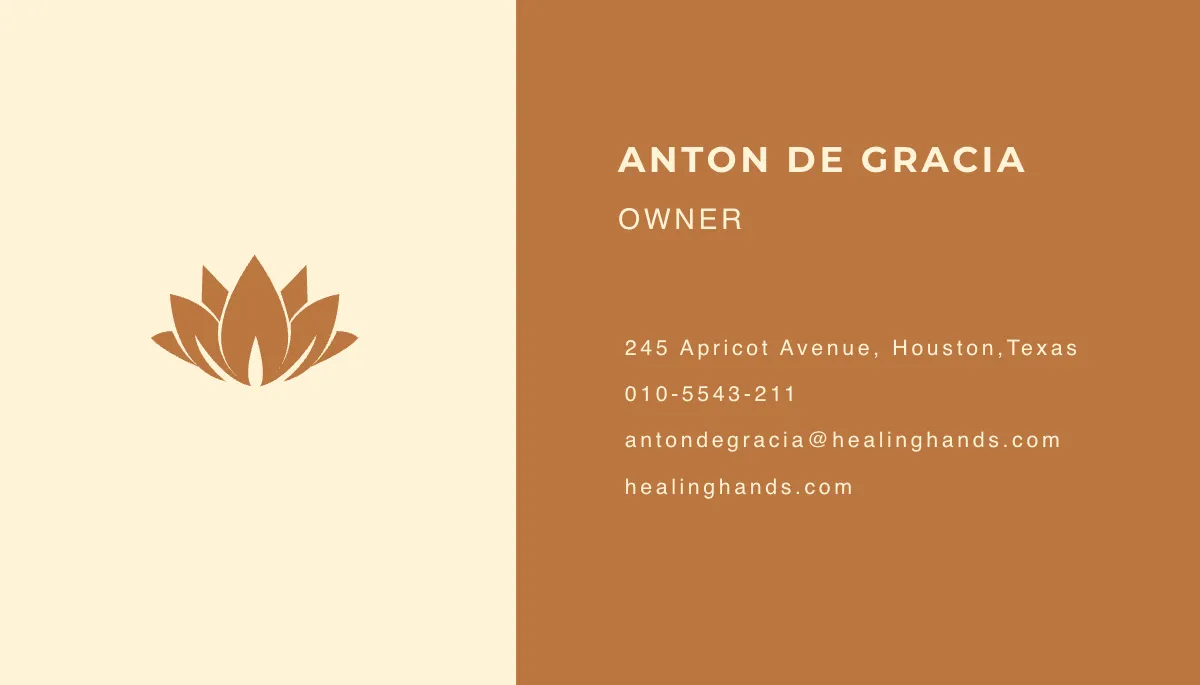 Free Massage Therapy Business Card Template to Edit Online