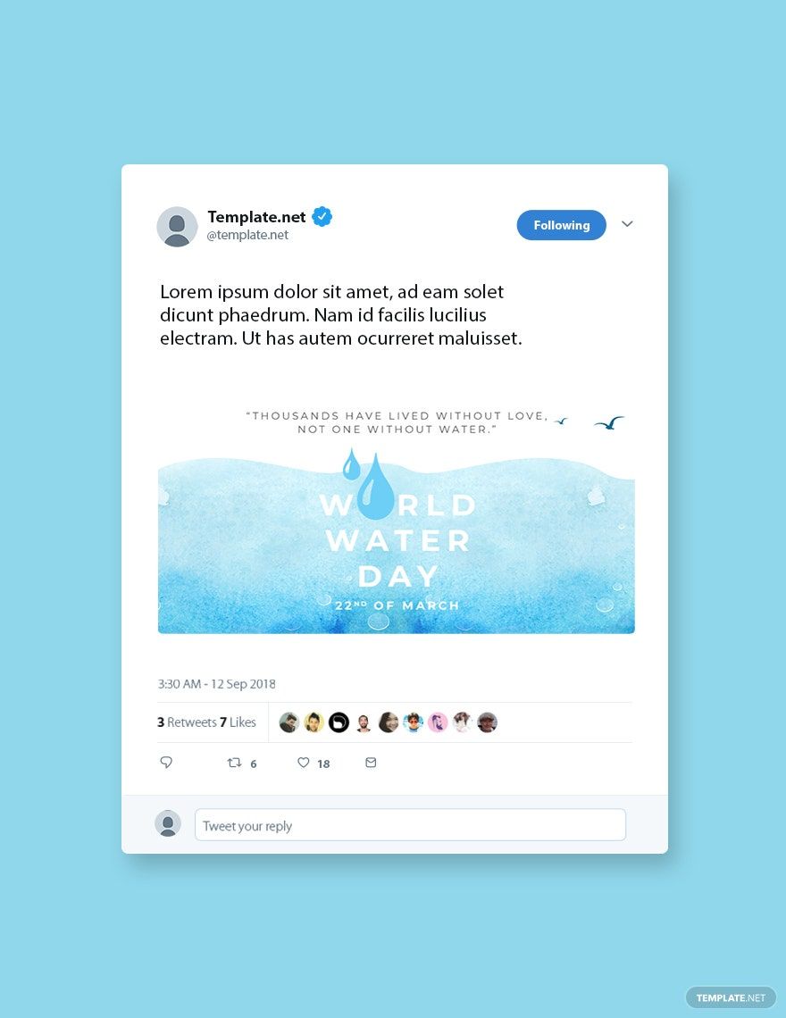 World Water Day Twitter Post Template