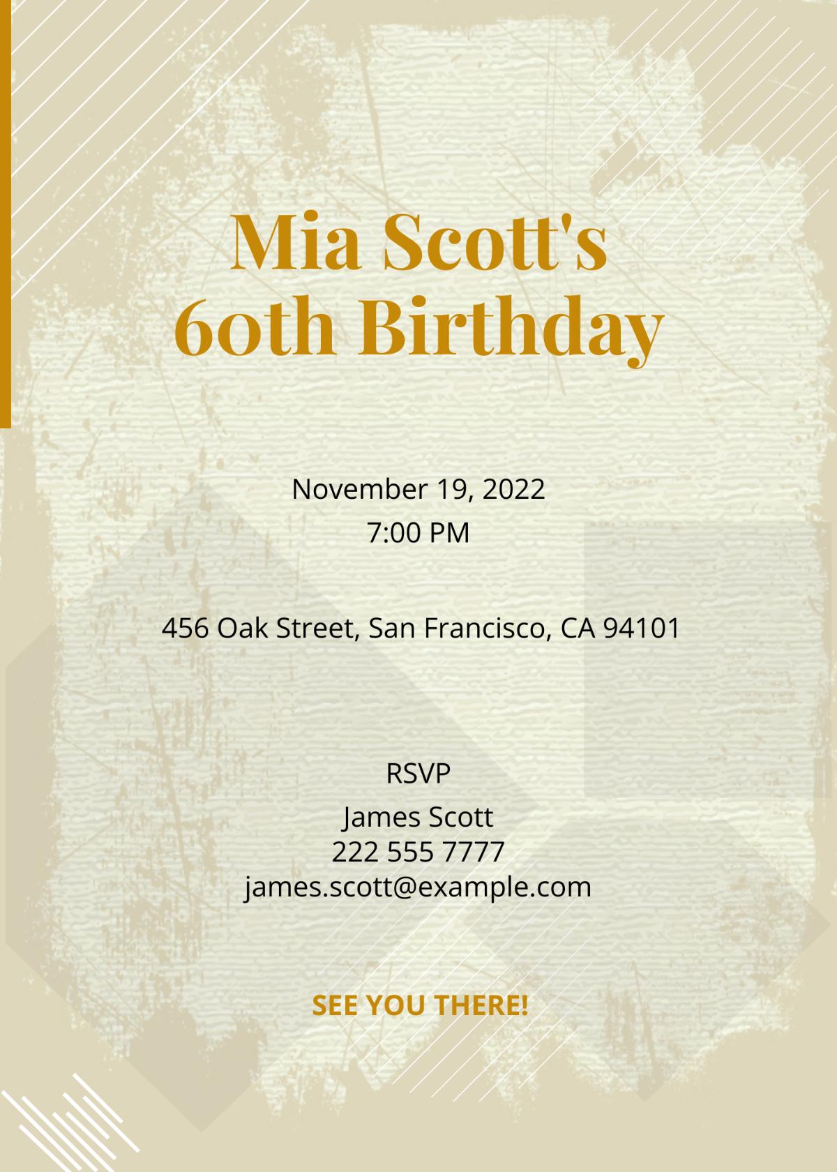 60th Birthday Invitation Card