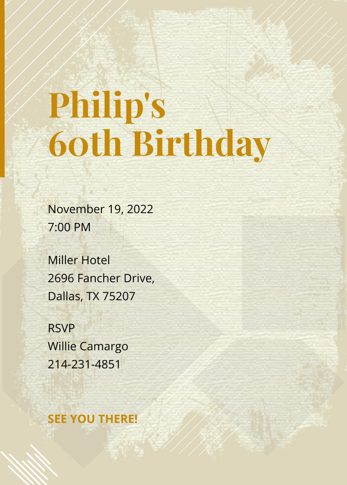 Free 60th Birthday Invitation Card Template