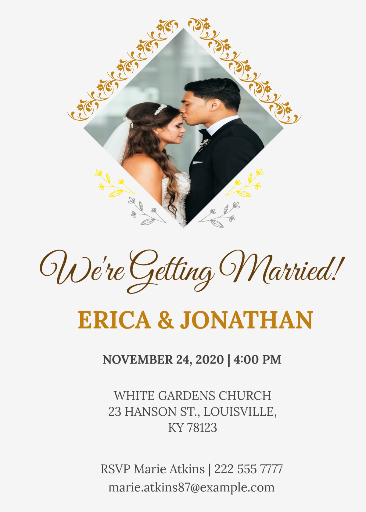 Colorful Photo Wedding Invitation Template - Edit Online & Download