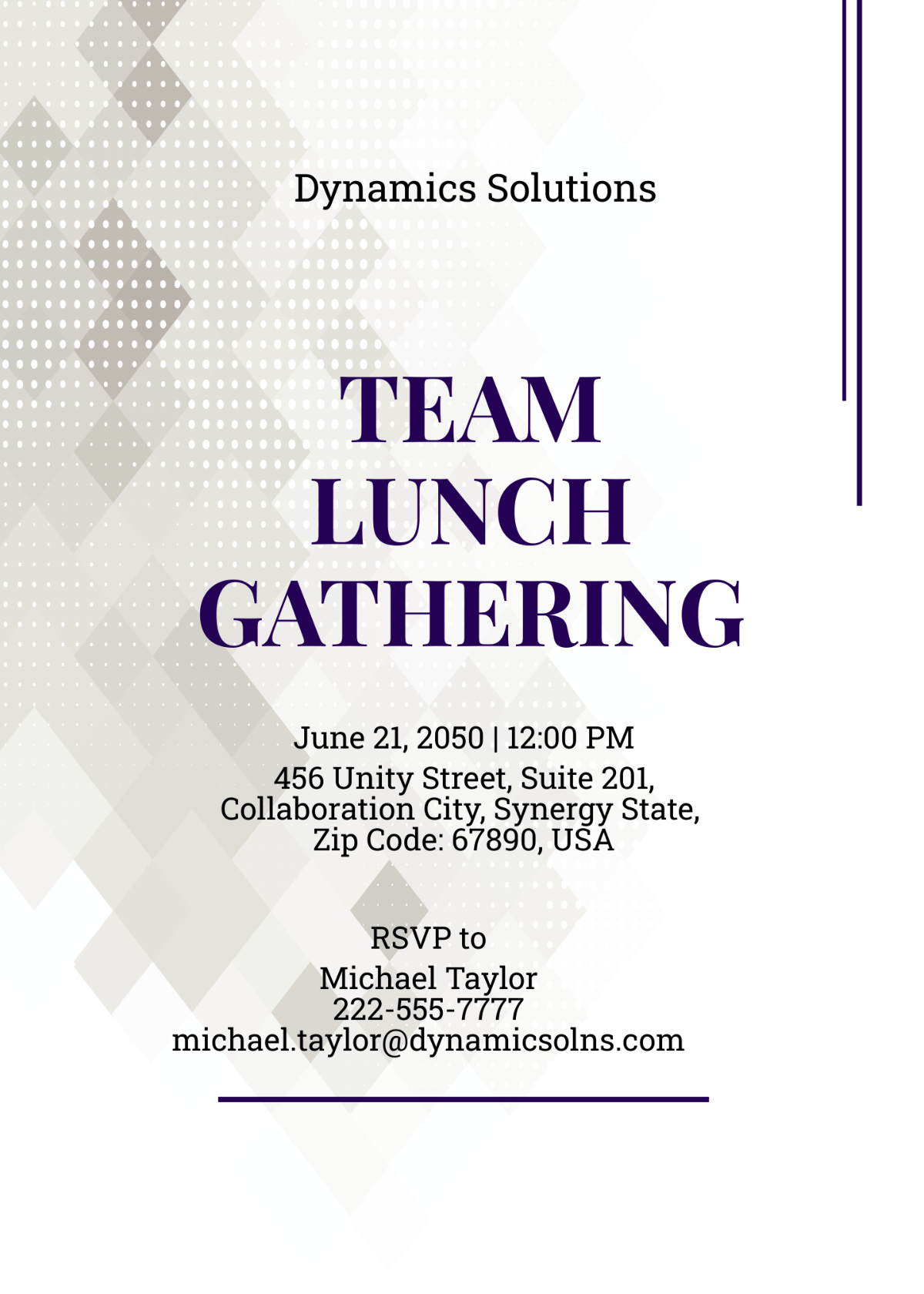 Team Lunch Invitation Template