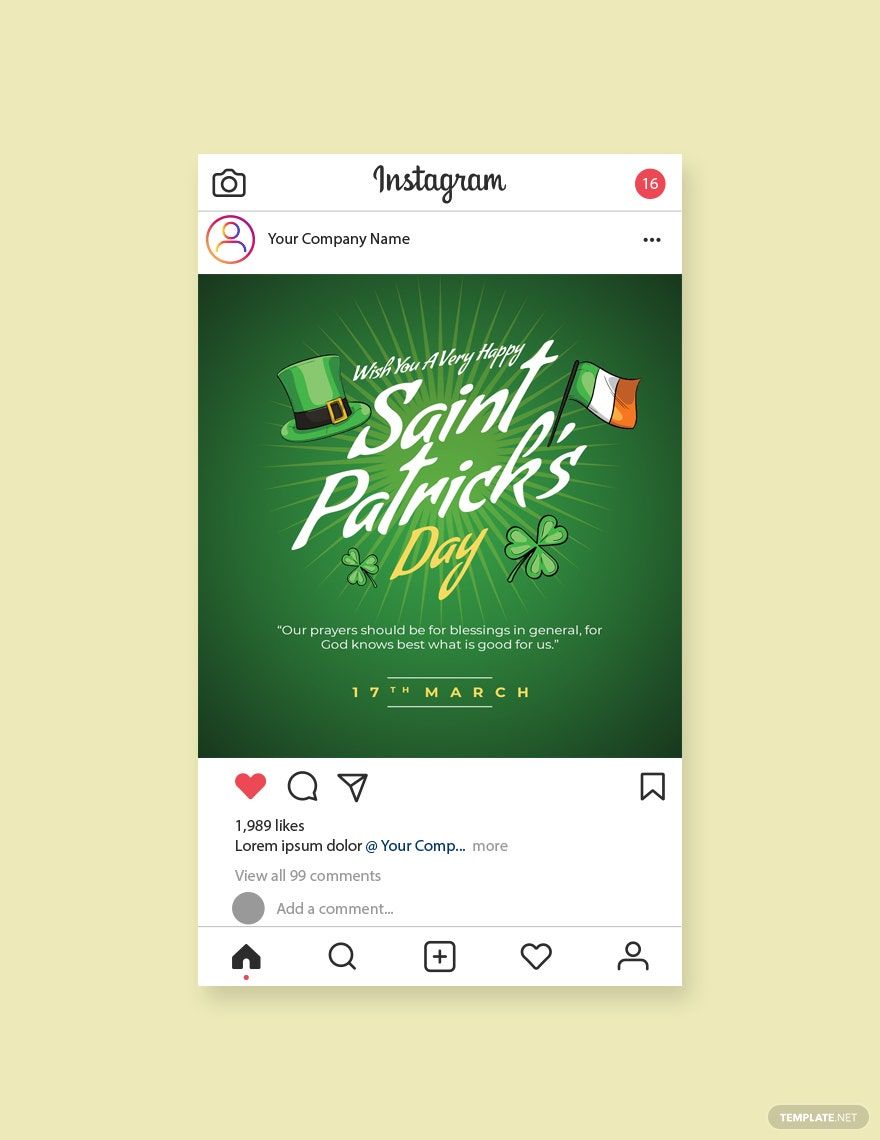 Saint Patrick's Day Instagram Post Template