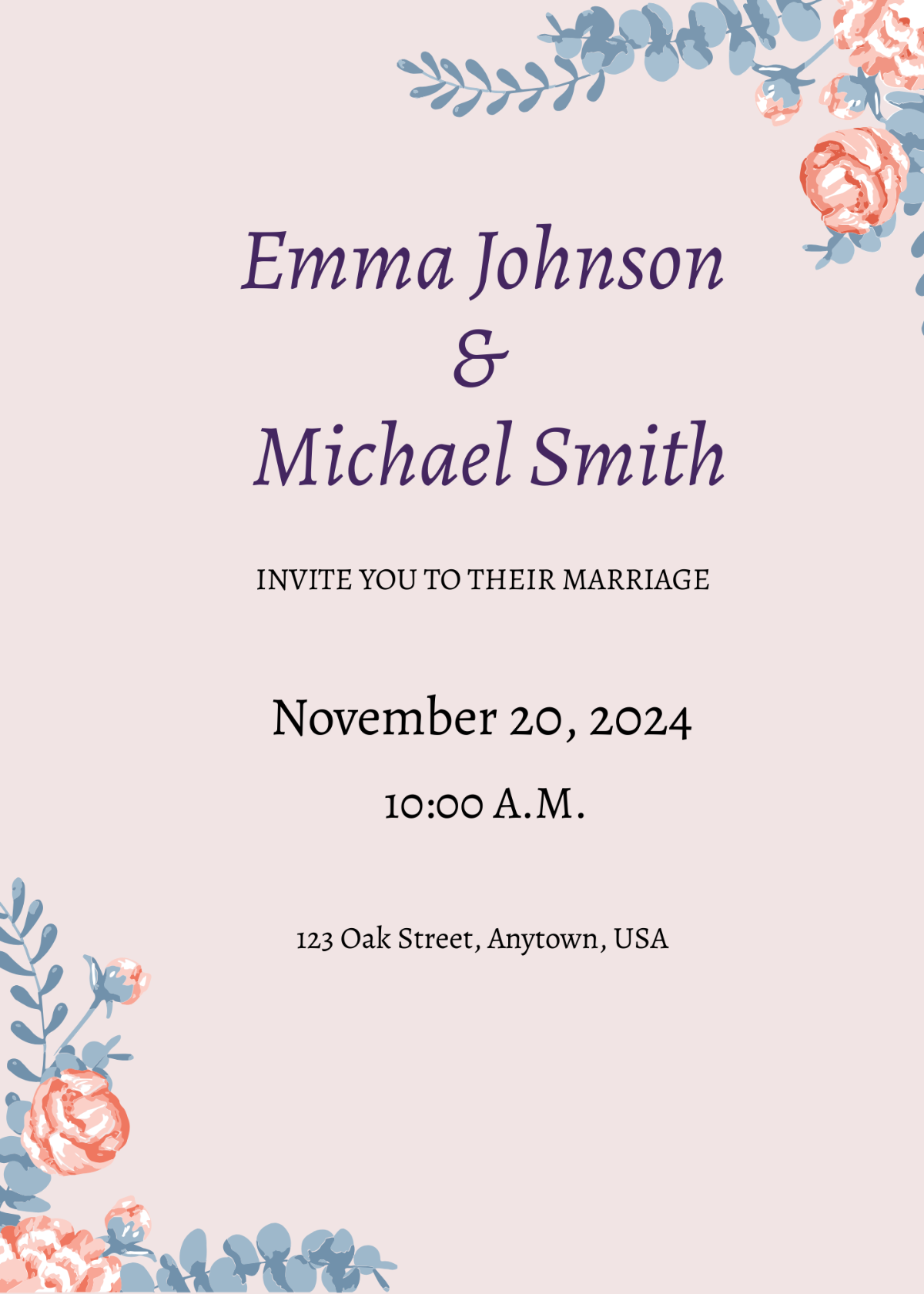 Elegant Traditional Wedding Invitation