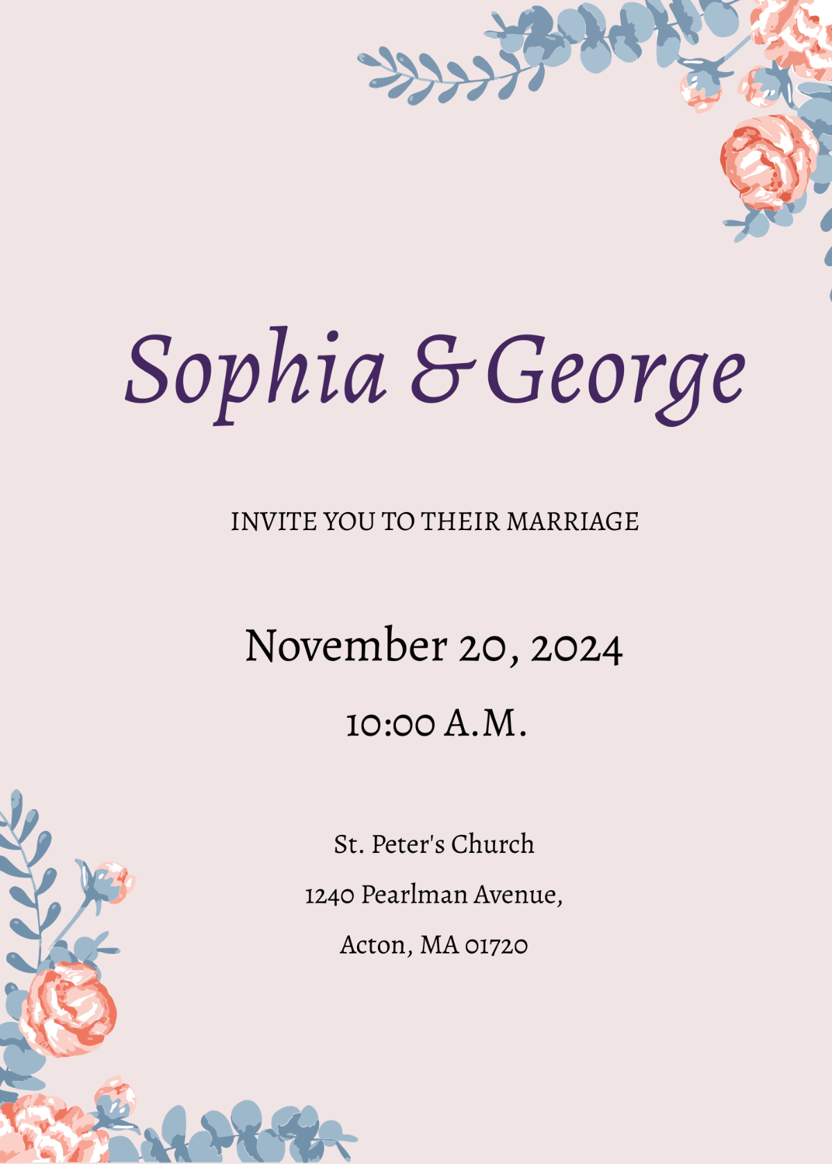 Elegant Traditional Wedding Invitation Template