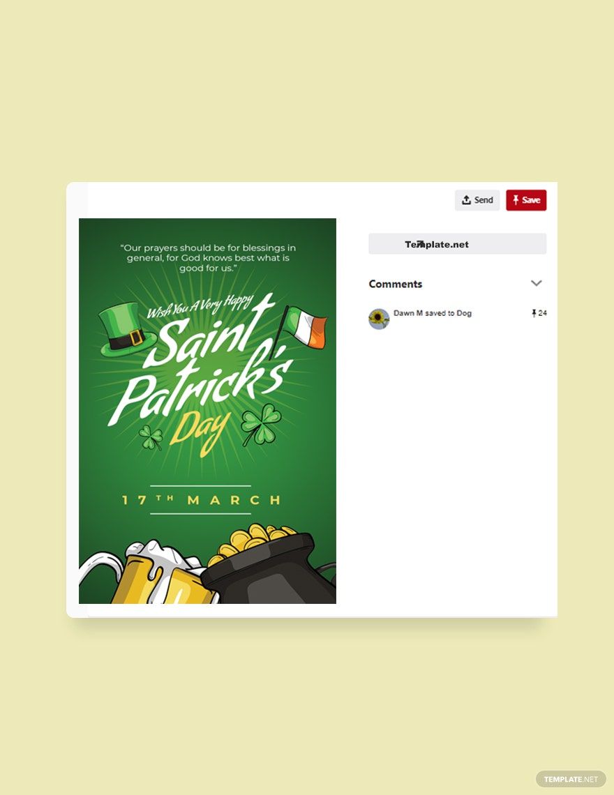 Free Saint Patrick's Day Pinterest Pin Template in PSD