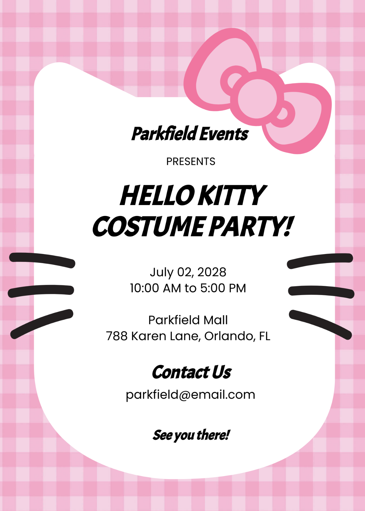 Free Hello Kitty Party Invitation Template