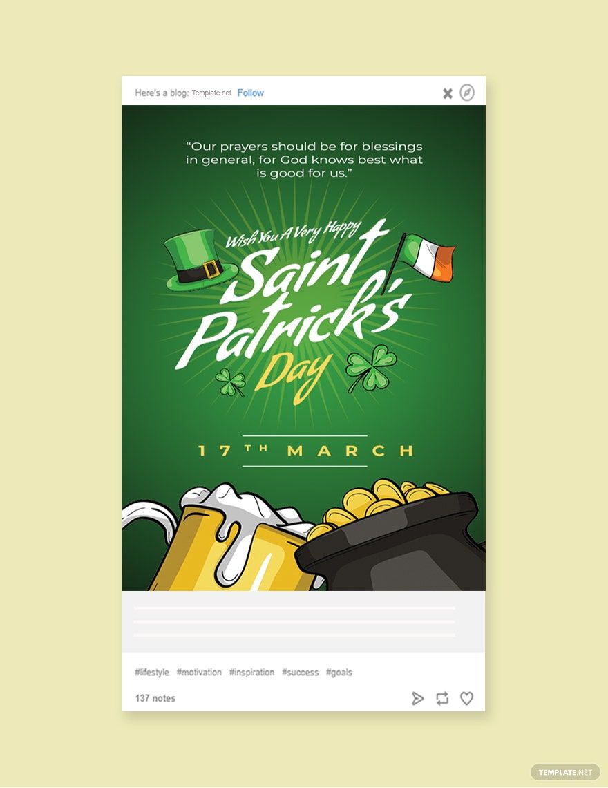 Saint Patrick's Day Tumblr Post Template in PSD