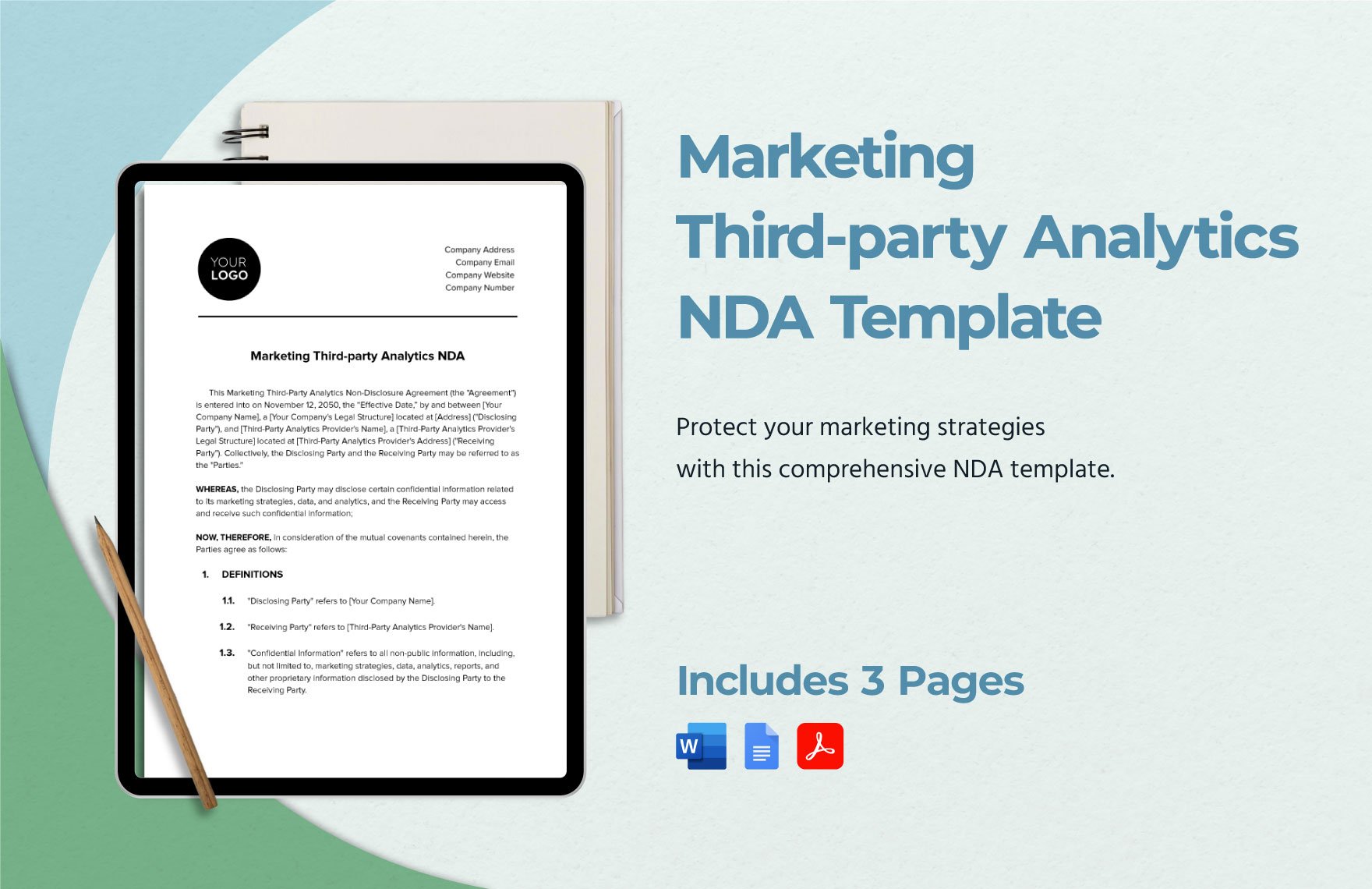 Marketing Third-party Analytics NDA Template in Word, Google Docs, PDF