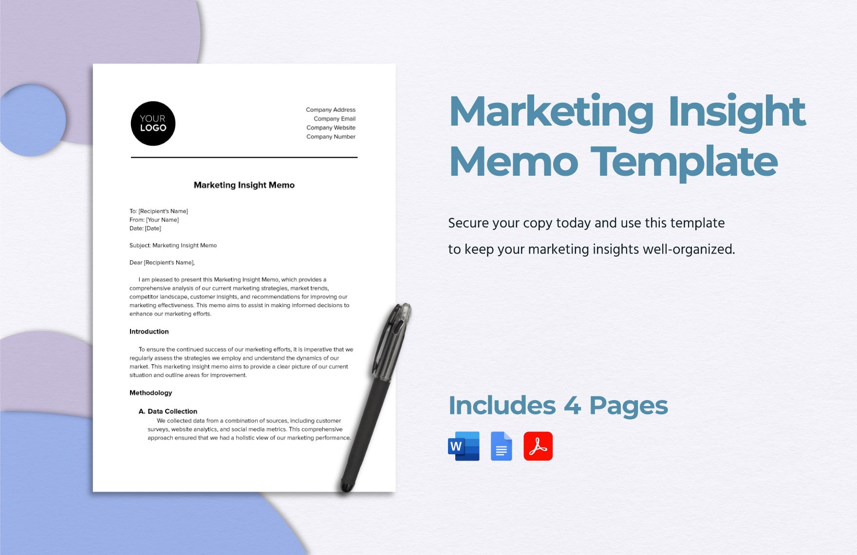 Marketing Insight Memo Template in Word, Google Docs, PDF