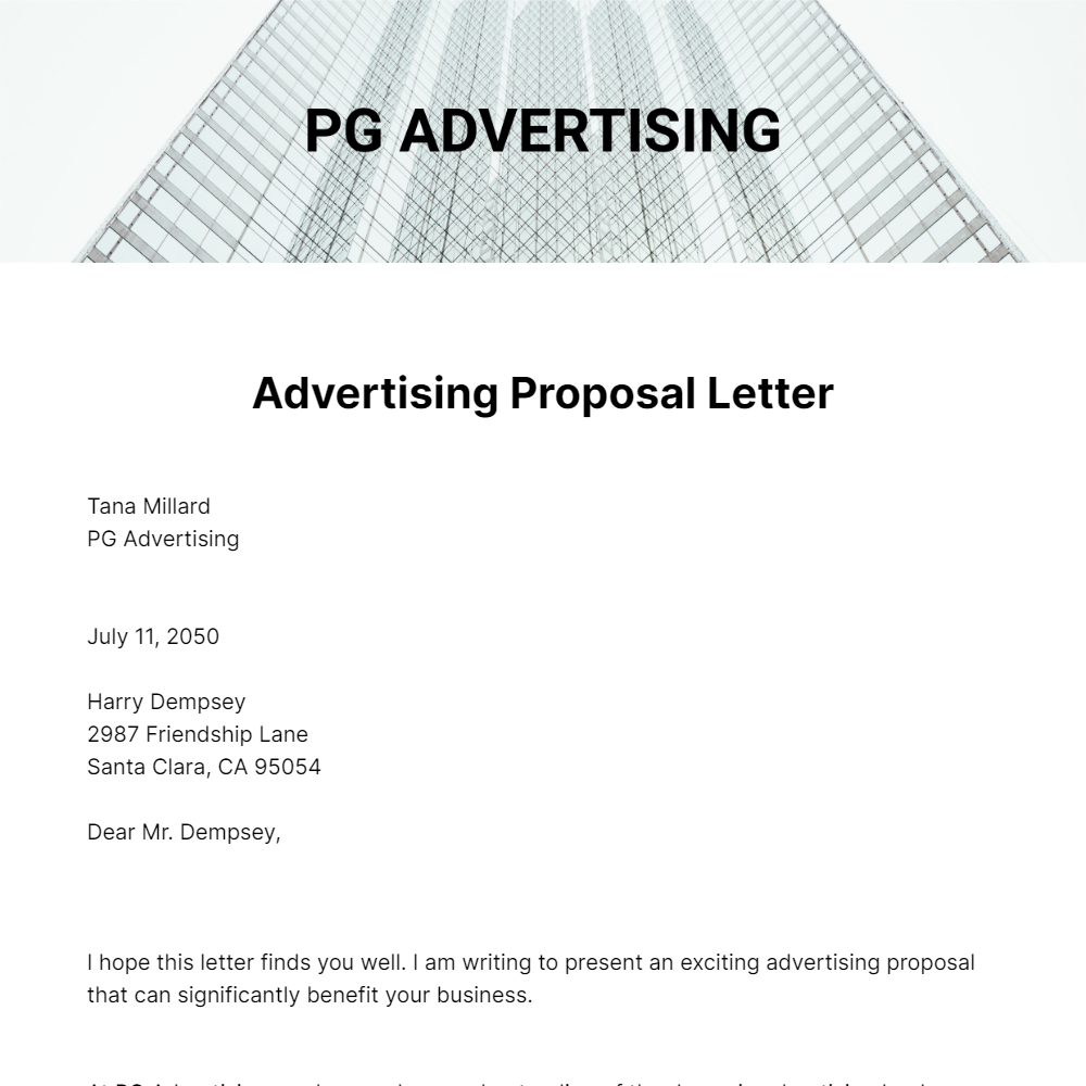 Advertising Proposal Letter Template