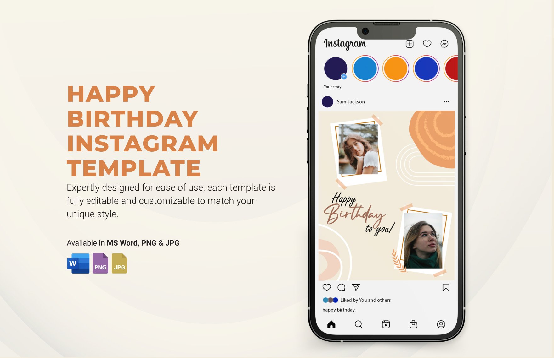 Free Happy Birthday Instagram Template in Word, PNG, JPEG
