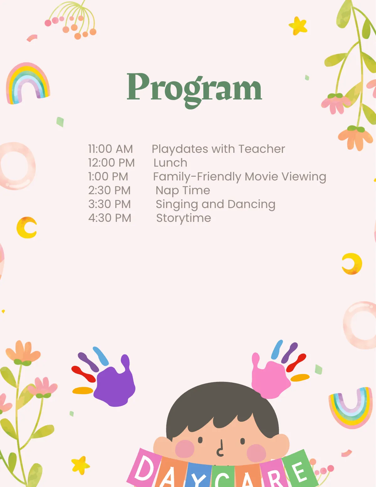 Free Baby Program Template to Edit Online