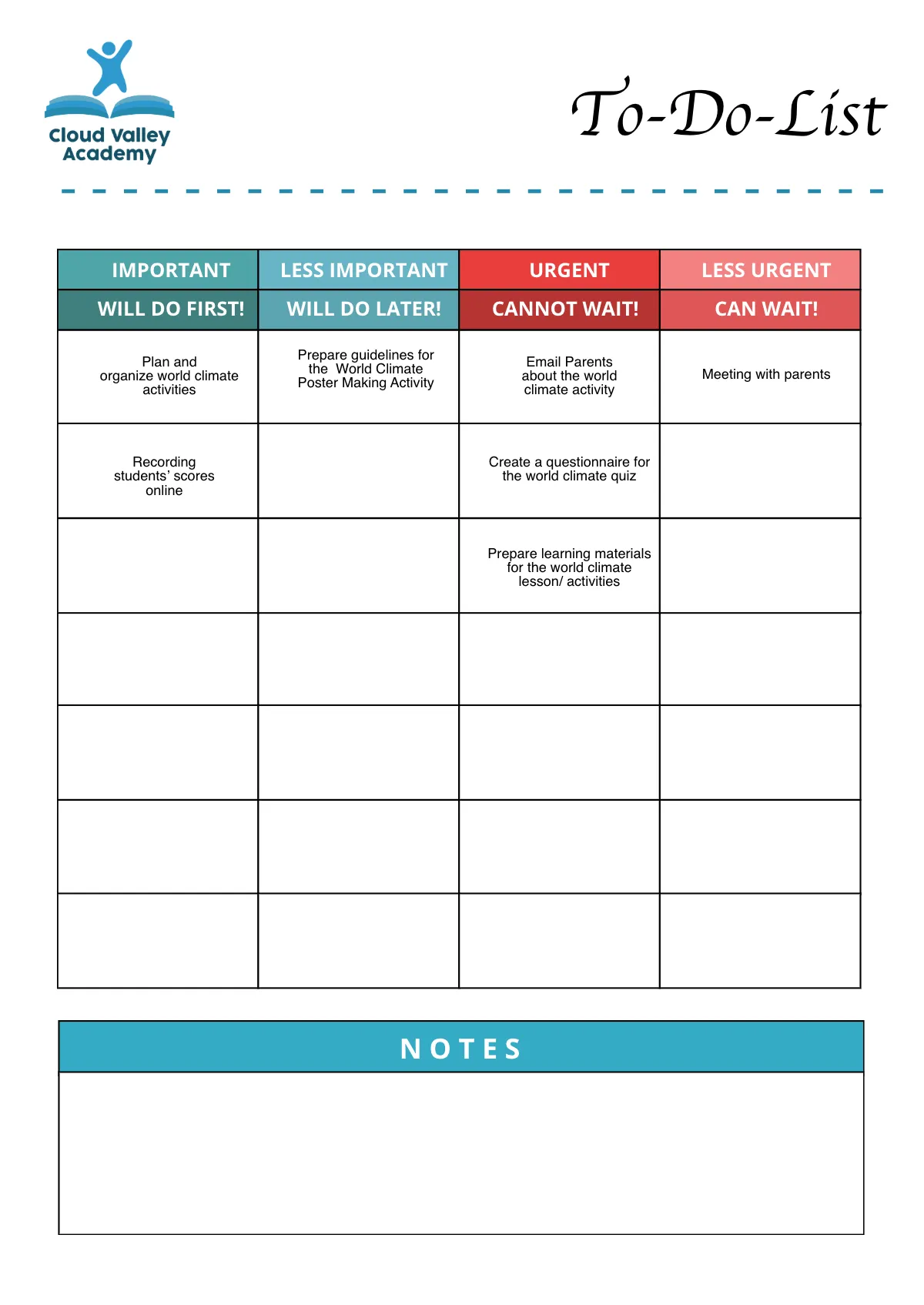 Free World Climate Planner Template to Edit Online