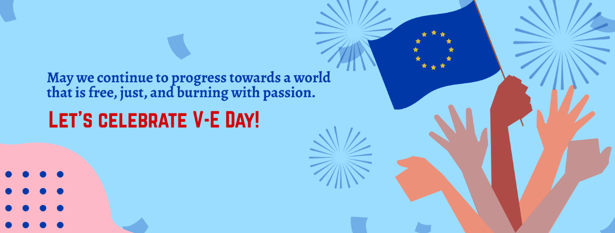 V-E Day Facebook Cover Banner Template