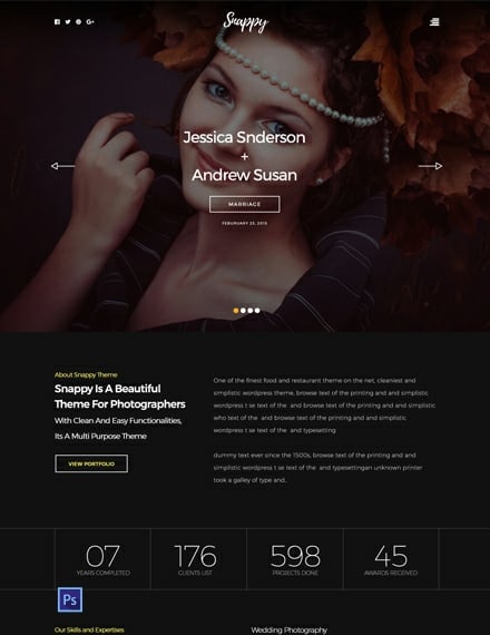 Free Snappy PSD Website Template