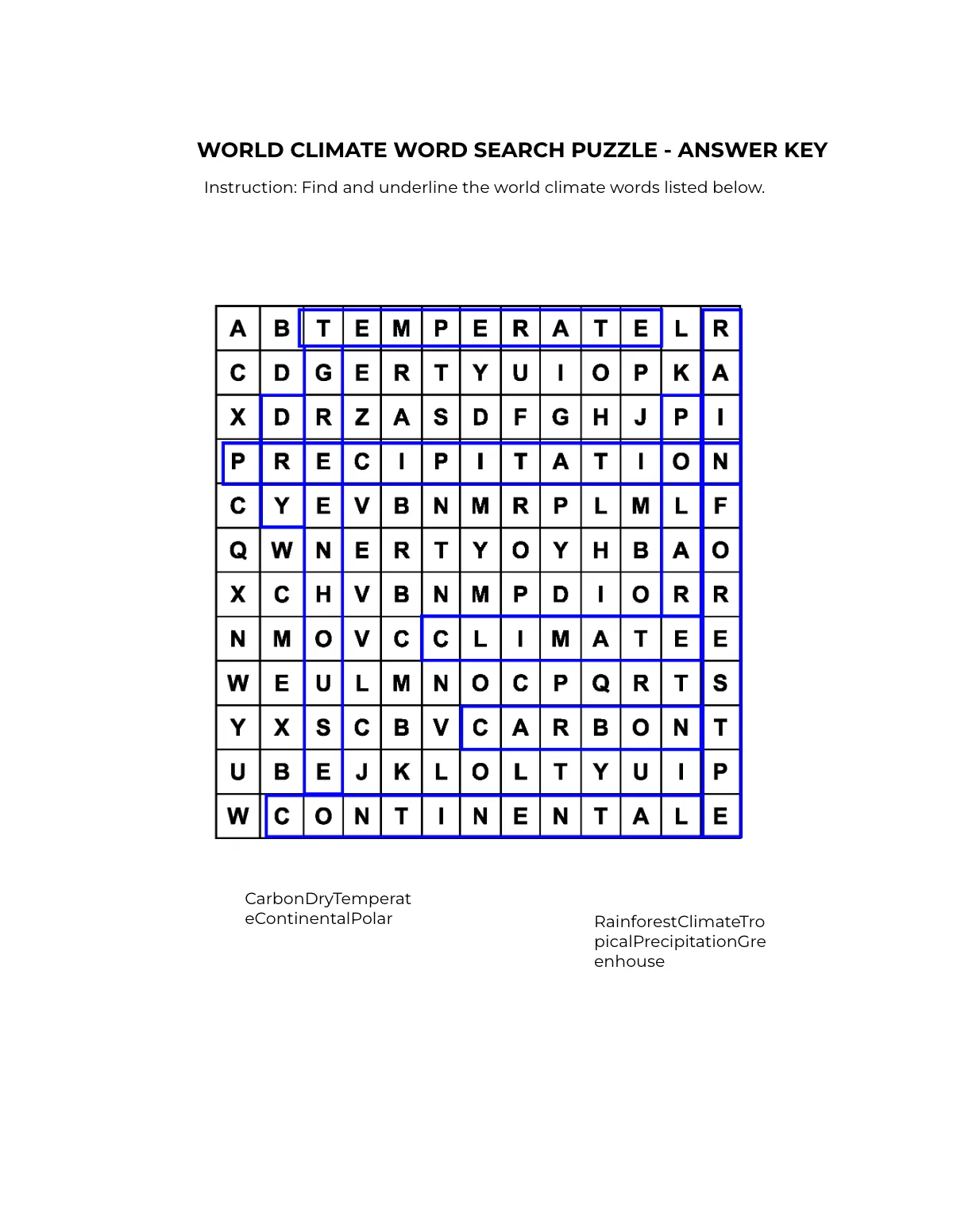 Free World Climate Puzzle Template to Edit Online