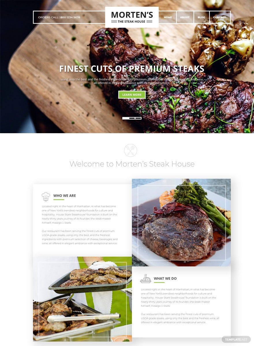 Steak House WordPress Theme/Template