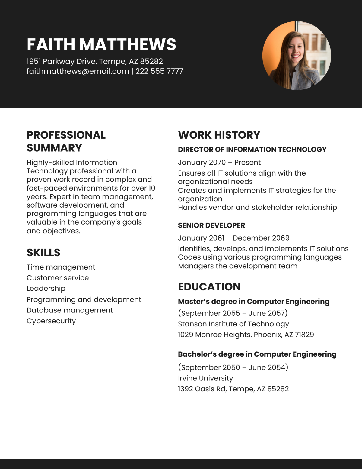 Professional Vice President of IT Resume Template