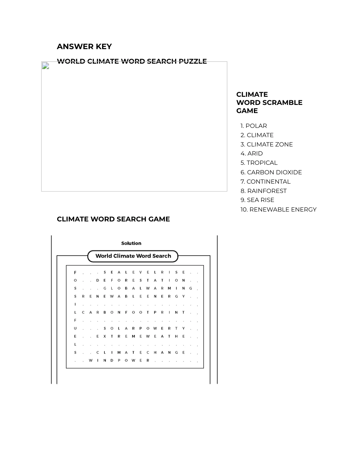 Free World Climate Game Template to Edit Online