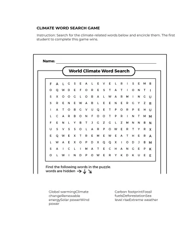 Free World Climate Game Template to Edit Online