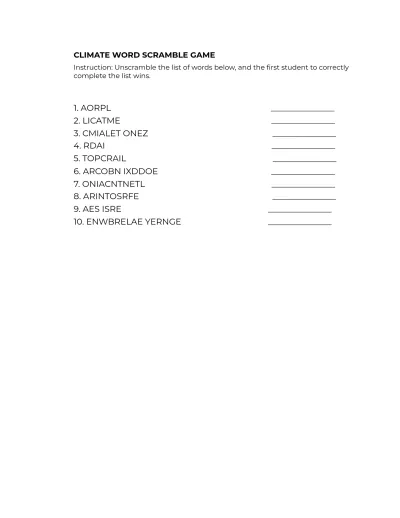 Free World Climate Game Template to Edit Online