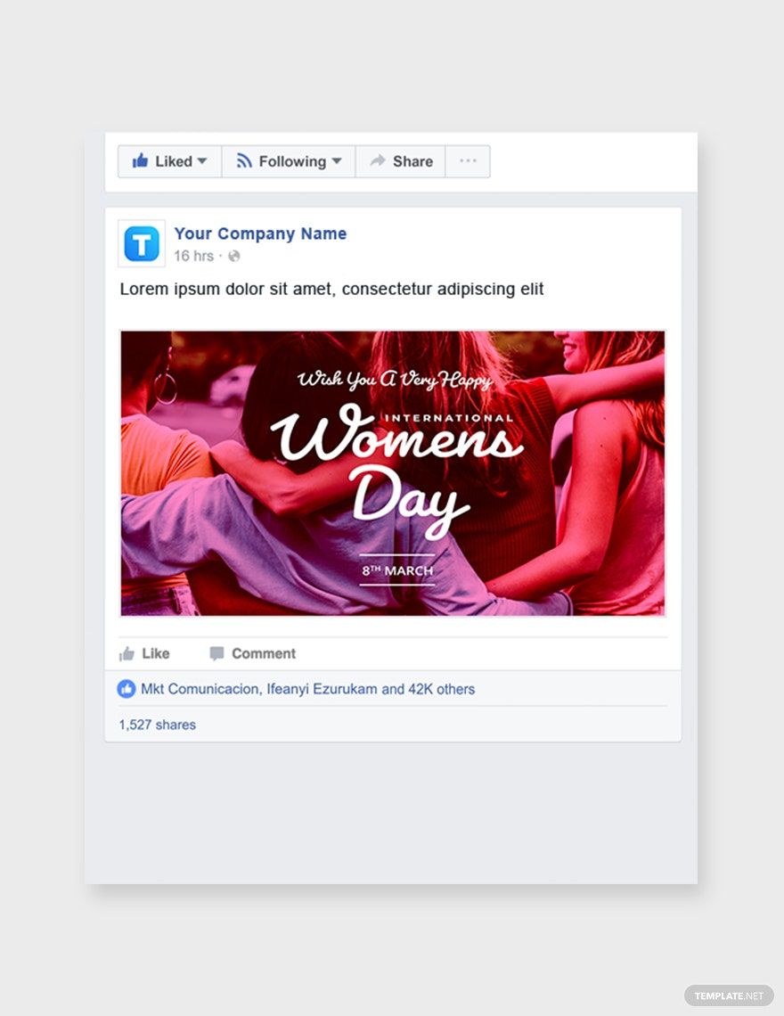 Free International Women's Day Facebook Post Template