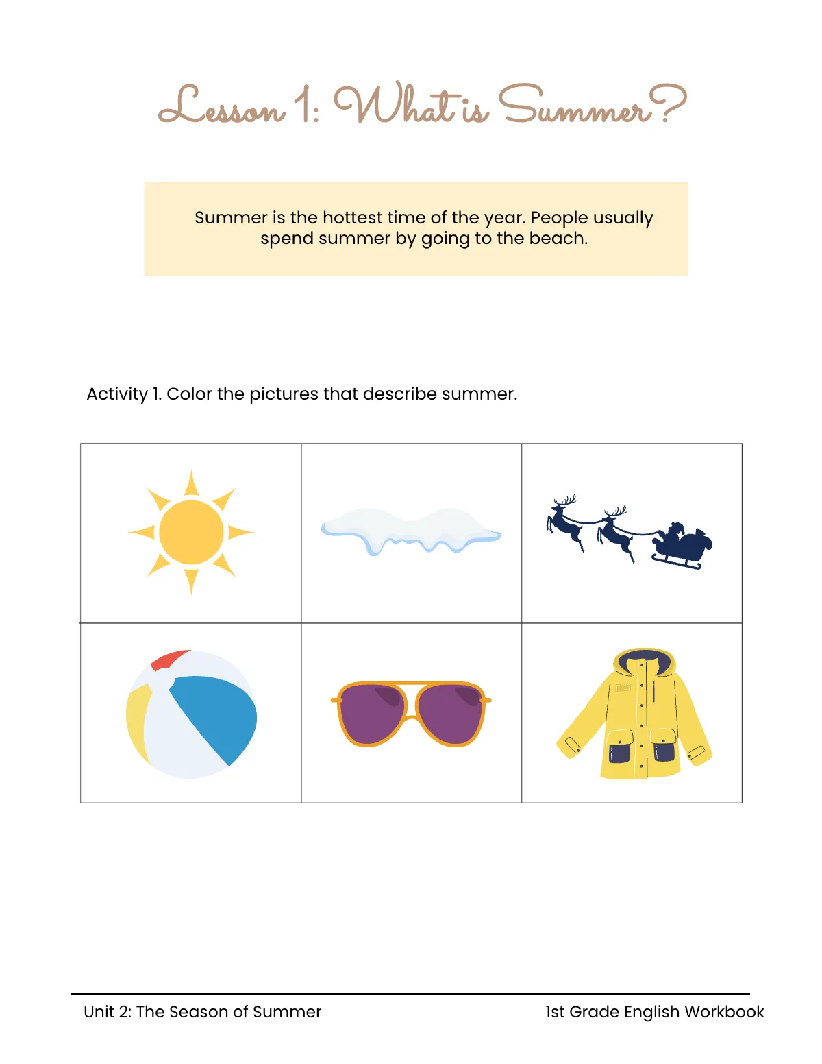 Free Summer Workbook Template to Edit Online