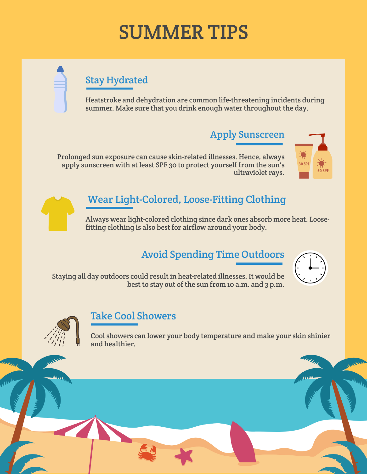 Free Summer Tips Template