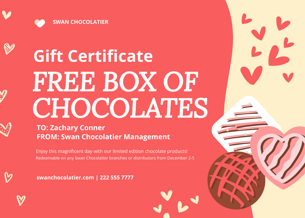 Free Love Gift Certificate