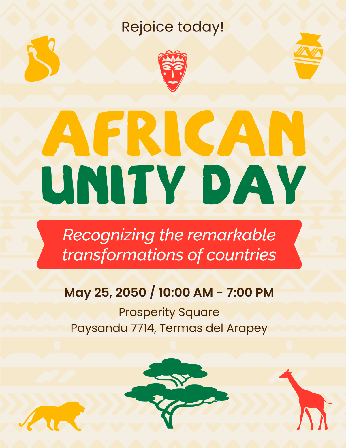 Free African Unity Day Program Template