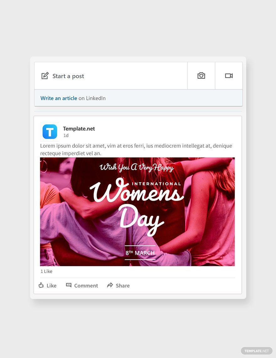 Free International Women's Day Linkedin Post Template in PSD