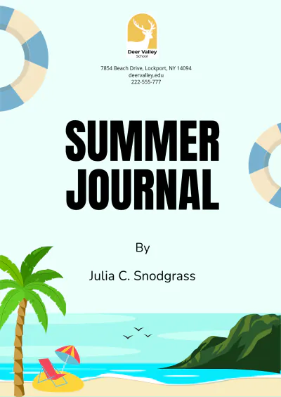 Free Summer Journal Template to Edit Online