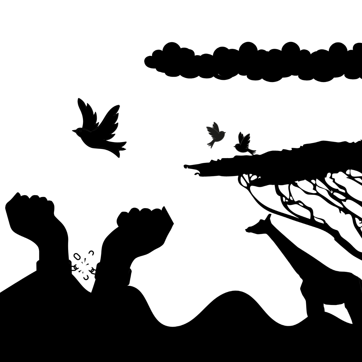 African Unity Day Silhouette Template