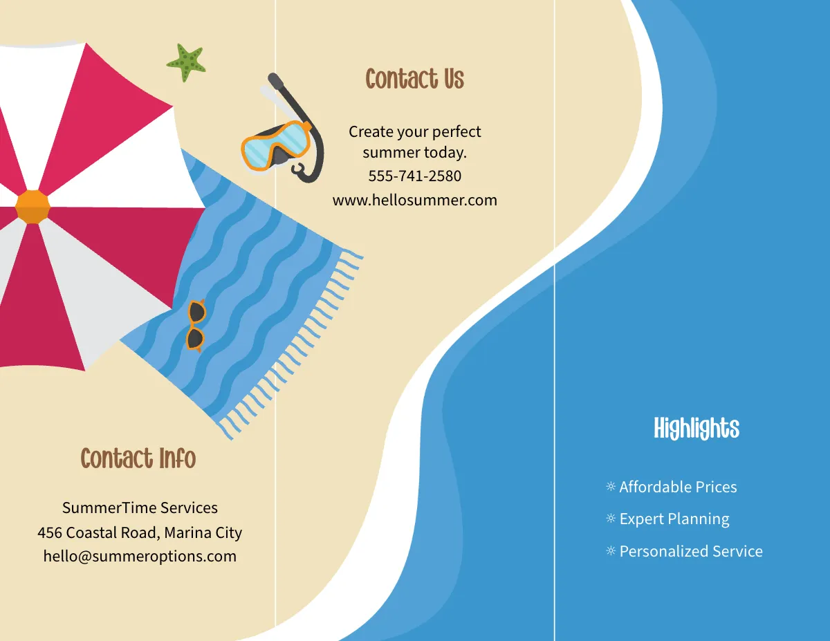 Free Summer Brochure Template to Edit Online