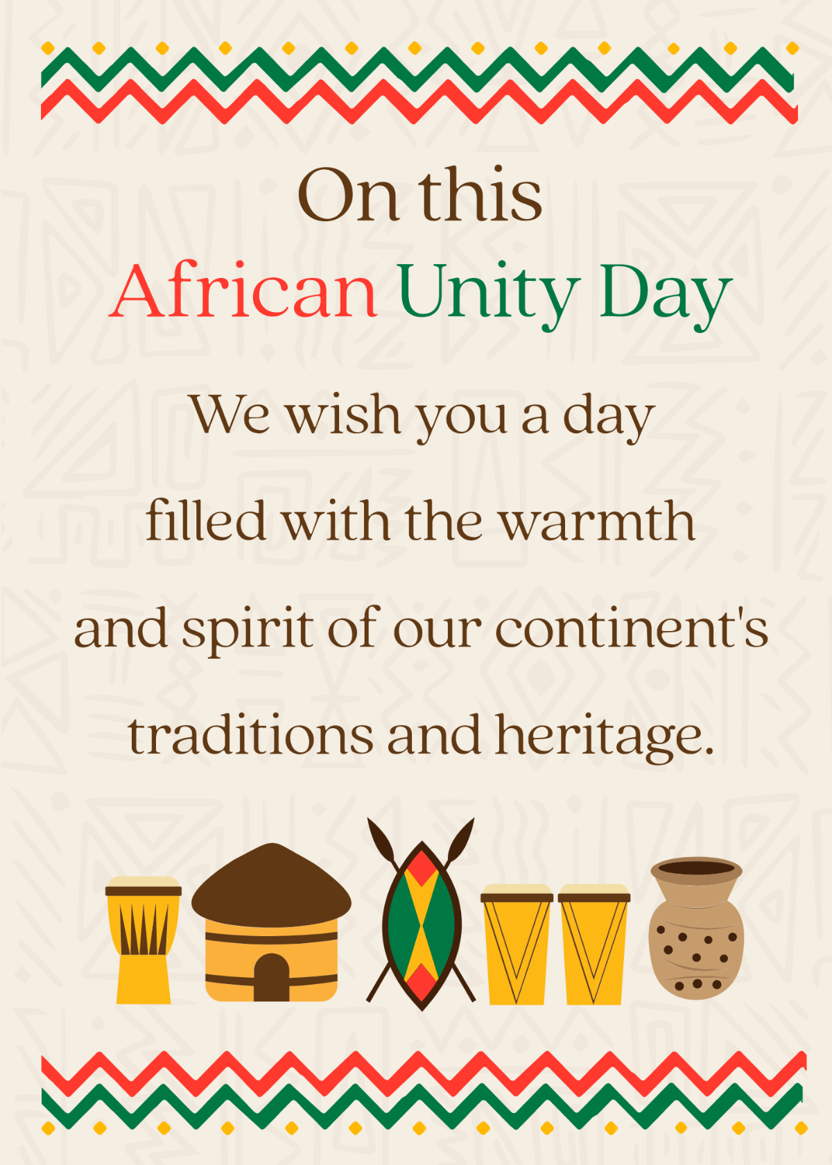 Free African Unity Day Wishes Template