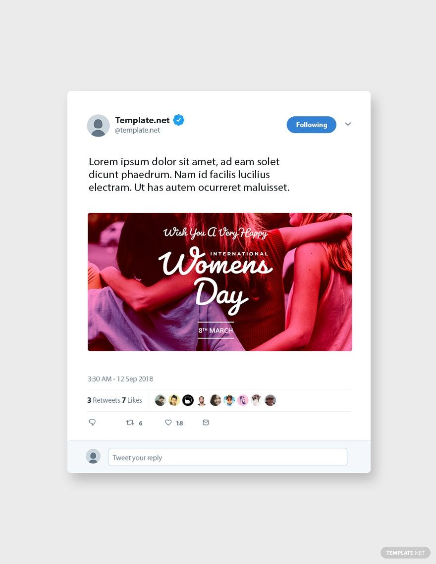 Free International Women's Day Twitter Post Template