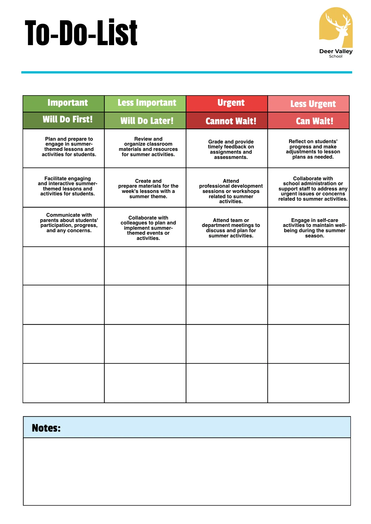 Free Summer Planner Template to Edit Online