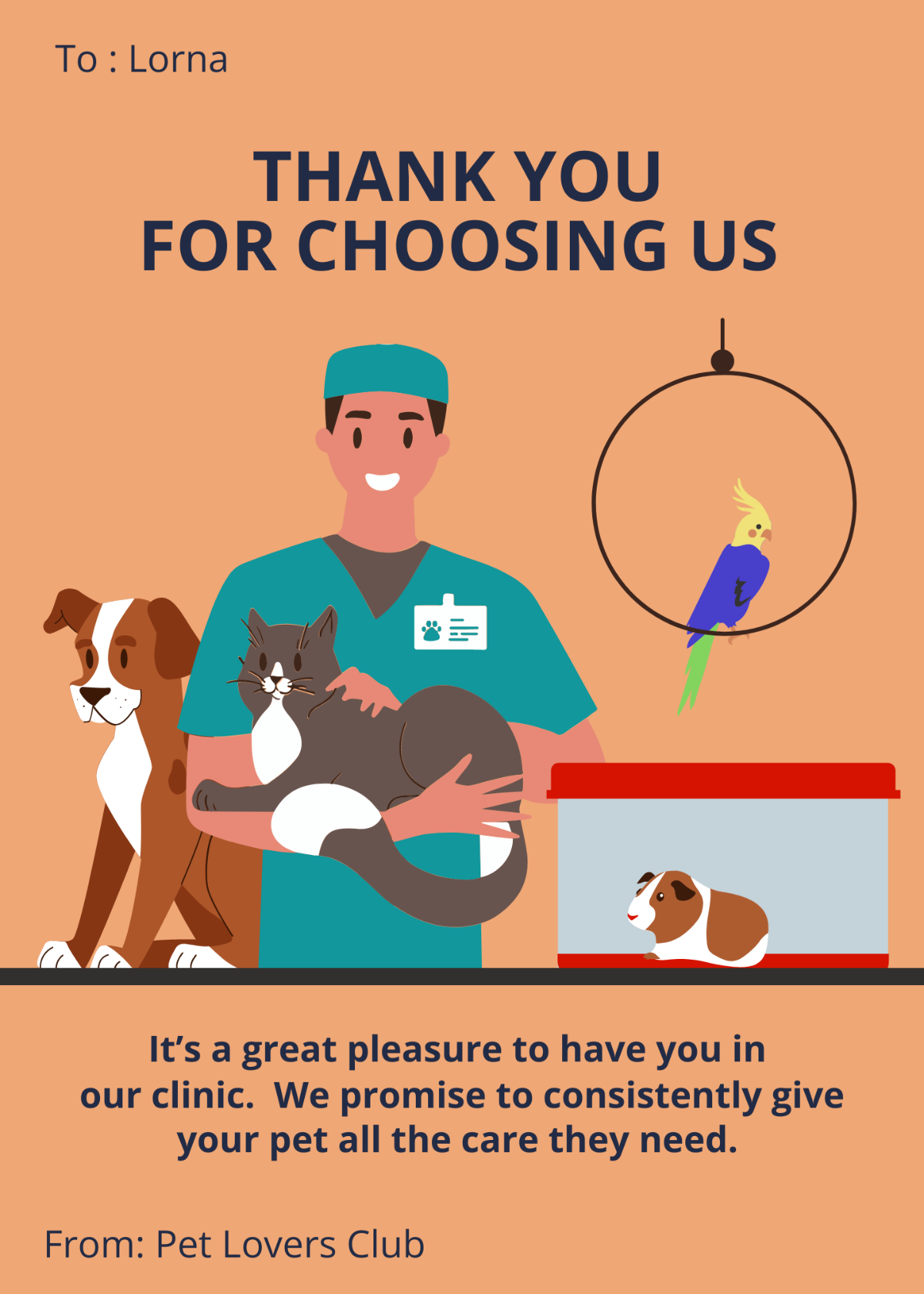 Pet Care Greeting Card Template