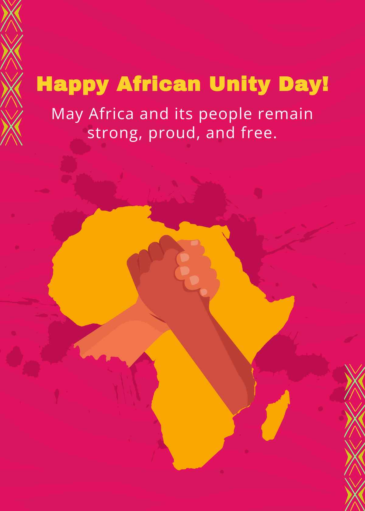 Free African Unity Day Greeting Card Template
