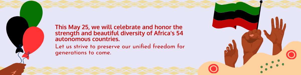 Free African Unity Day Linkedin Banner Template