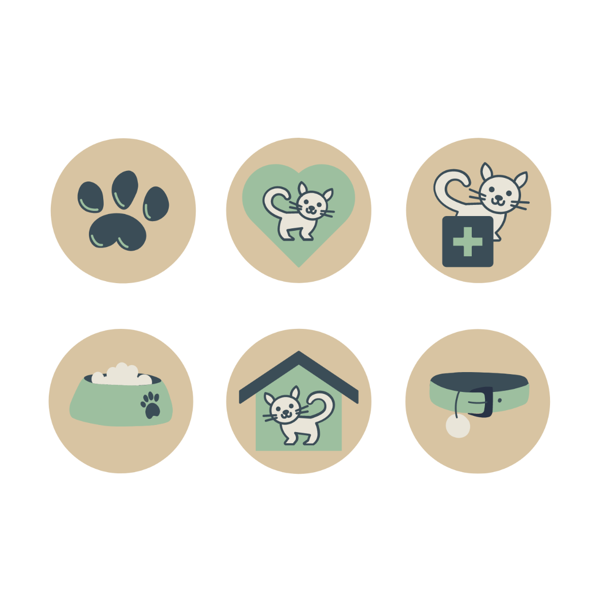 Pet Care Icons Template