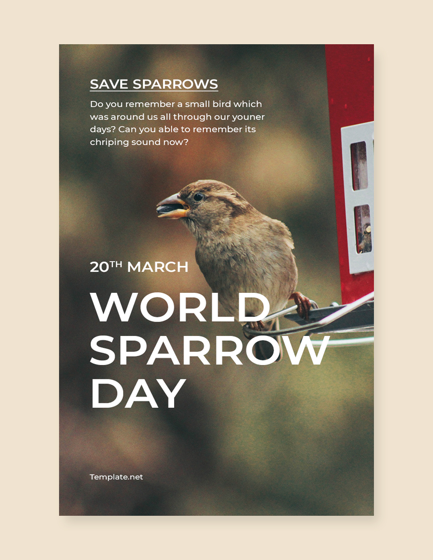 World Sparrow Day Pinterest Pin Template